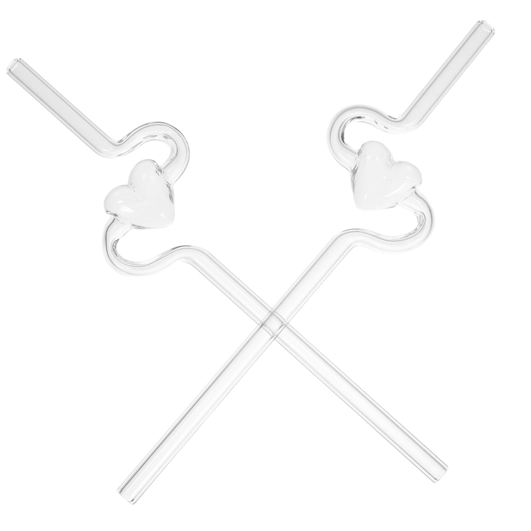 Pajitas de cristal con forma de corazón Homoyoyo transparentes y reutilizables pack de 2 unidades