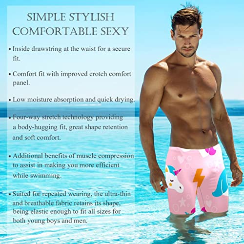 Traje de baño de unicornio rosa para hombre con tejido endurance de alta resistencia 3