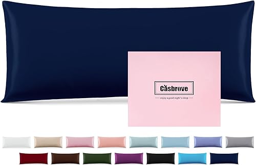 Miniatura 106 de Funda de almohada de seda para cabello y piel, de seda de morera, suave, transpirable, lisa de ambos lados, de seda natural, con cremallera, 1 Azul