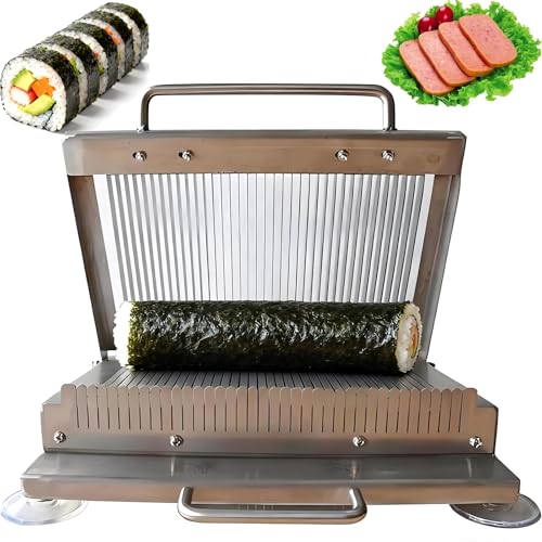 Cortador De Rollos De Sushi De Acero Inoxidable, Cortador De Rollos De Sushi, Grosor De Corte De 8 Mm, Área De Corte De 25 X 20 Cm, Cortador Manual De Frutas Y Verduras, Para Fiambre, Lechuga, Cebolla