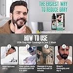 Black Beard Dye Shampoo for Men, Herbal Grey Reducing Mens Black Beard Mustache Color Shampoo 3 in 1 Simpler, Easy Application Natural Effect Safe & Gentle, 200ML - Image 5