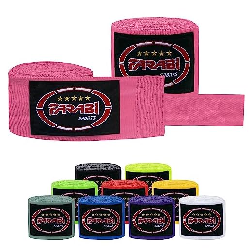 Farabi Sports Kids Vendas Boxeo 2,5 Metros de Largo Vendas Boxeo - Cinta Boxeo con par para MMA, Muay Thai, Entrenamiento, Kickboxing y Deportes de Combate (Pink)