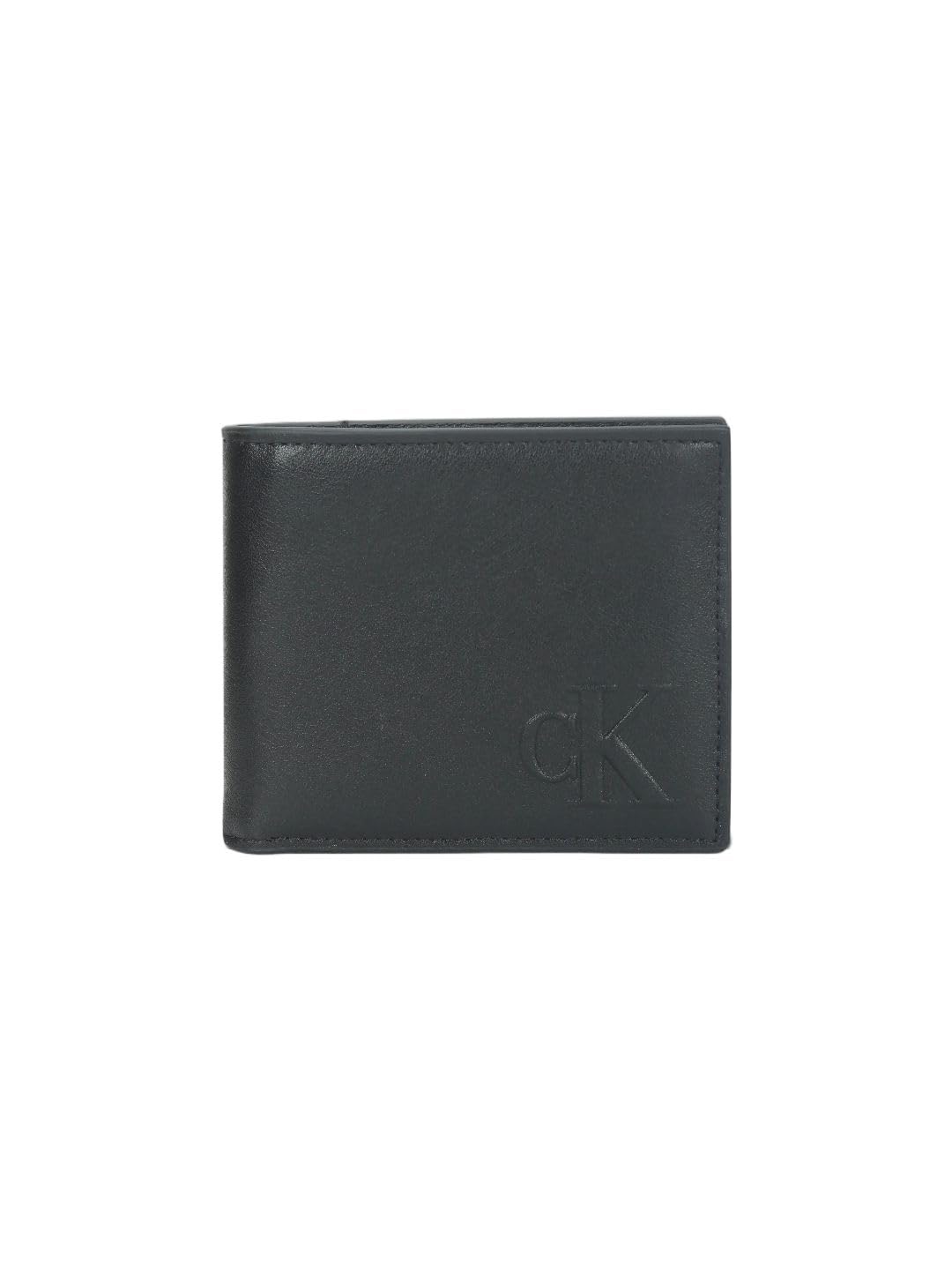 calvin klein Solid black leather bi fold wallet-picture-20