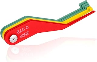 DITKOK 9-Piece Metal Brake Pad Gauge Set, Brake Gauge Measure Tool to Quickly Measure Brake Pad Wear, Brake Pad Thickness Gauge for Most Cars, Easy to Read Color Coded - 2mm to 12mm