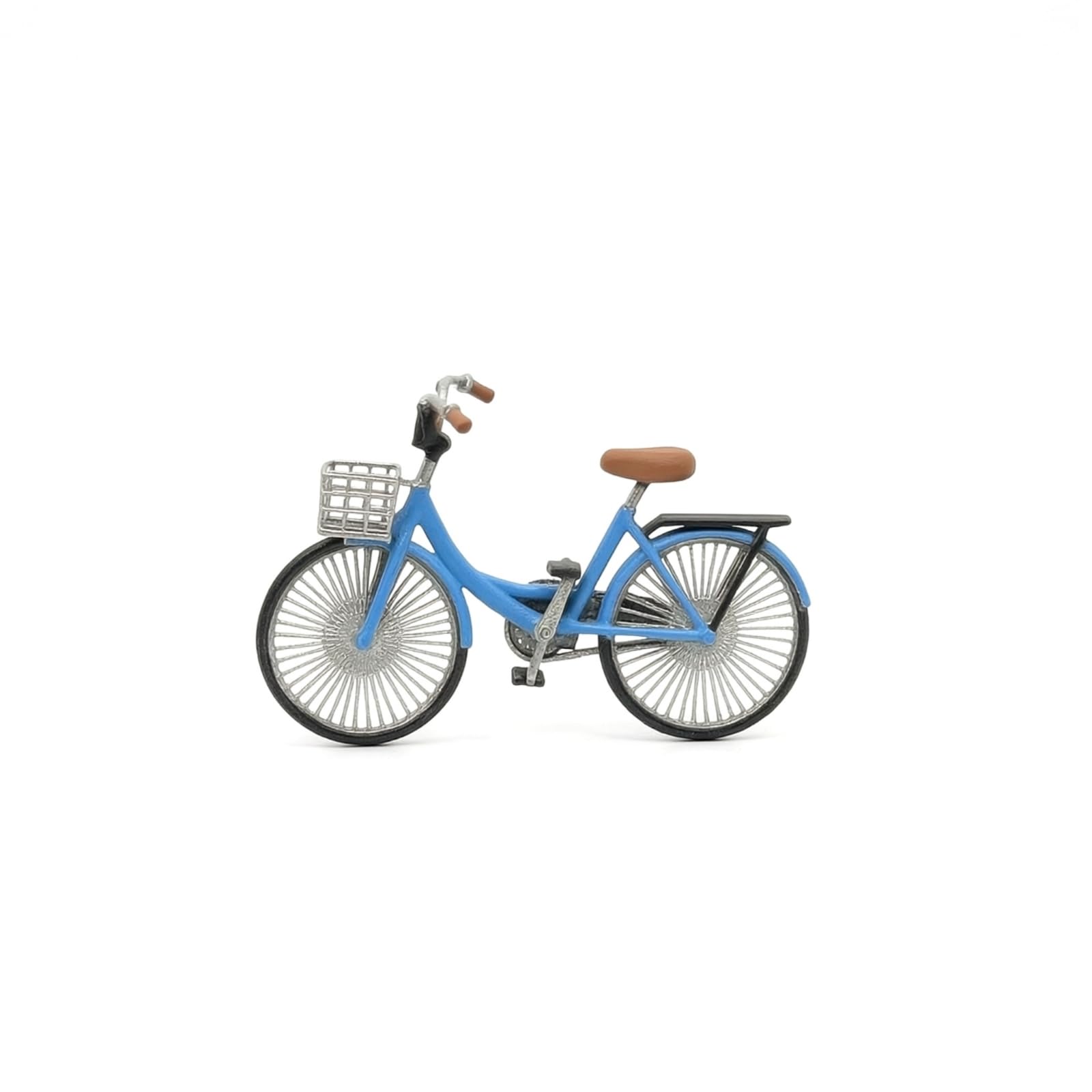 Bicicleta en miniatura con cesta para decoración de oficina y estantes de arte 8
