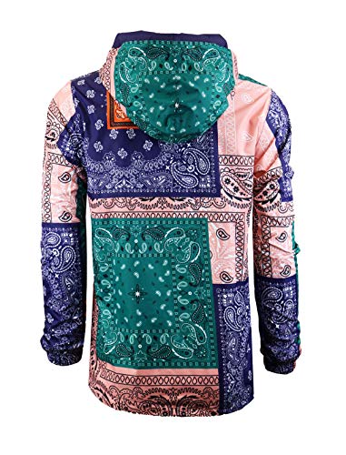 SCREENSHOTBRAND-S51011 Hip-Hop Hooded Water Resistant Windbreaker - Outdoor Lightweight Bandana Pullover Jacket-Purple-Small4