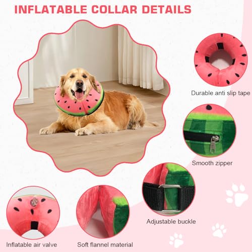 HMCEY Aufblasbare Halskrause Hund,Hundekragen Leckschutz Weich,Schutzkragen Hunde Kragen Nach Op,Halskragen Hund mit Verstellbarer Schnalle,Inflatable Dog Collar für Genesung Nach Operationen - L