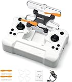Mini Drone, Pocket Remote Control Drone Easy Stunt Flights with 360° Flips & Altitude Hold, LED Lights & Propeller Guards, Indoor/Outdoor Beginner-Friendly RC Quadcopter (Black)