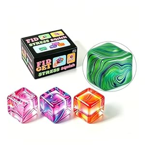 1 Pack Fidget Toys Squishy Stress Cube, Stress Balls for Kids Adults Squishies Stress Relief, Ice Sugar Sensory Toys for Kids with Autism, Fidgets for Classroom Prize Toys(Green,1 Pack)