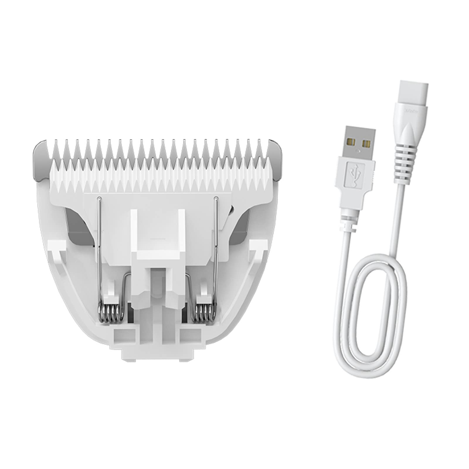 Grimgrow Replaceable Charging Cable&Standard Size Ceramic Blade Set,Pet Dog Hair Clipper Cat Trimmer Used Blade