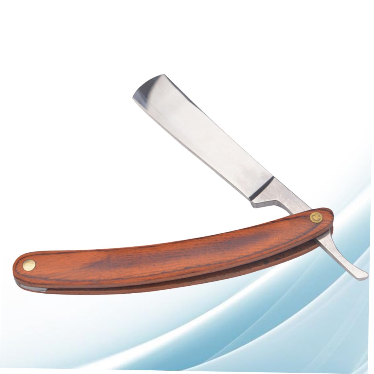 POPETPOP Rasoir Manuel Vintage en Acier Inoxydable Manche en Bois Rasage Traditionnel Hommes Professionnel Usage Quotidien