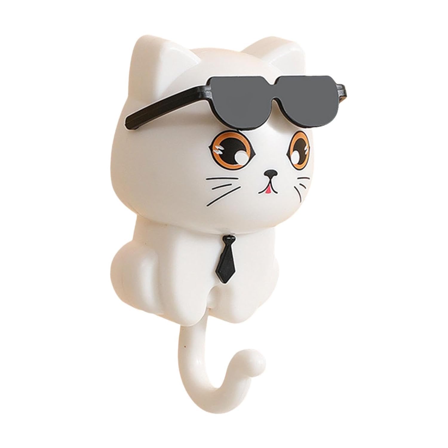 UMANI Creative Cute Cat Wall Hook for Bathroom & Kitchen, Self Adhesive Decorative Coat Hook for Keys, Towels, Bags & Accessories – White-image-7