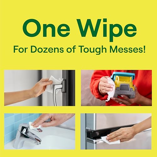 Image of Seventh Generation Multi Surface Wipes All Purpose Cleaning Lemon Zest scent with 100% Essential Oils and Botanical Ingredients 70 count, Pack of 6