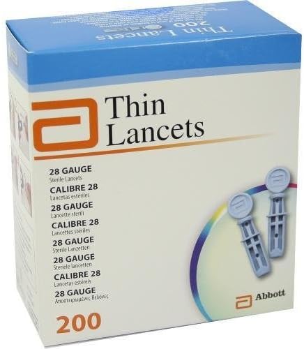 ABBOTS THIN LANCETS-200 28G/0.36MM FOR BLOOD GLUCOSE TESTING - 200 by ABBOTTS