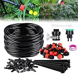 TedGem Kit de riego por goteo, sistema de riego automático DIY con riego Microaspersión y mangueras de 20 m, para jardín jardín jardín de césped