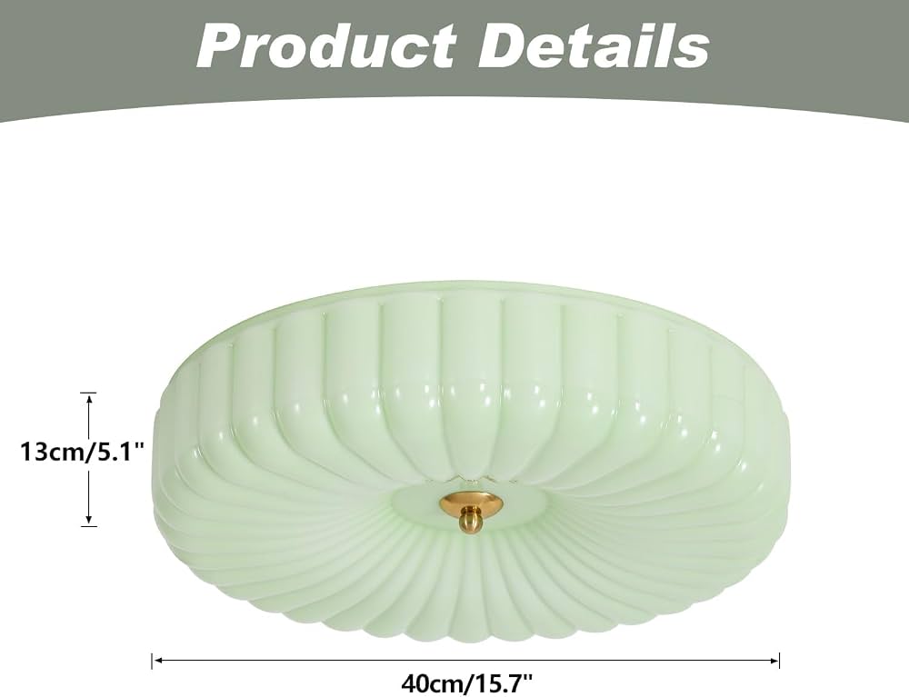 KCO Lighting Plafoniera LED Moderna Beige, Plafoniera Rotonda Giallo Latte per Soggiorno con Metallo Dorato per Camera da Letto, Balcone e Corridoio (Beige