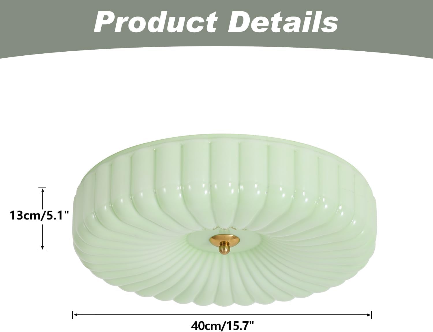 KCO Illuminazione Nordic Vetro Verde Montaggio A Filo Plafoniera Vintage Rotondo Semi Flush Mount Plafoniera Lampada Da Soffitto Metà Century Bagno Moderno Luce A Soffitto A LED