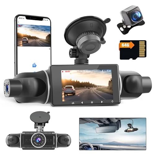 Hikity 3.0" DVR 1080P WiFi Dashcam Four Telecamera per Auto