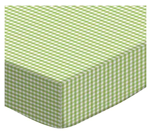Sheetworld Fitted Portable / Mini Crib Sheet - Sage Gingham Jersey Knit - Made In Usa #TOP10