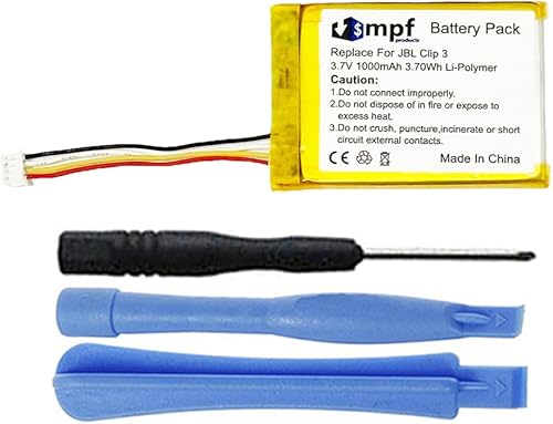 Reemplazo de batería L0721-LF de 1000 mAh compatible con altavoz inalámbrico Bluetooth portátil JBL Clip 3