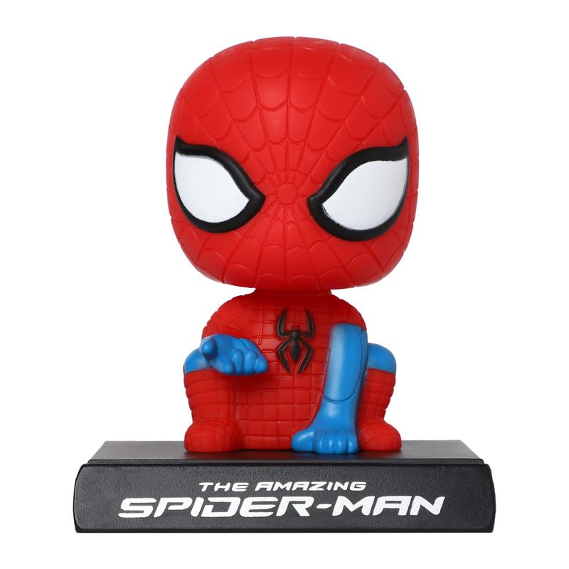 Techpro Super Hero Action Figure Limited Edition Bobblehead with Mobile Holder for Car Dashboard, Office Desk & Study Table- (Spider Man)