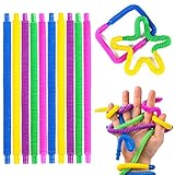 nutty toys 10pk Pop Tubes Sensory Toys (Mini) Fine Motor Skills Learning Toddler Toy for Kids Top ADHD Autism Fidget 2024 Best Preschool Boy Girl Gift Idea Unique Christmas Toddler Stocking Stuffers