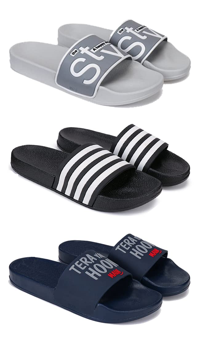 BERSACHE Chappal for Men Casual,Slides, Slippers, FILP-Flops Walking Slippers (Multicolour) (Pack of 3) Combo(MR)-1589-3116-1588-7 (B0BN29NBZ9) Amazon Price History, Amazon Price Tracker