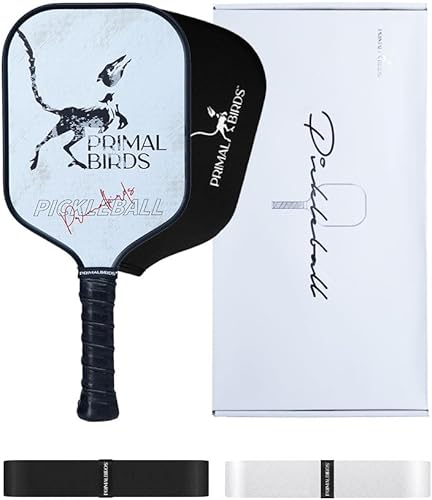 PrimalBirds Pickleball Paddle Carbon Fiber Surface  Polypropylene Honeycomb Core  Best Paddles for Spin and Power  16mm Lightweight
