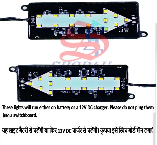 Image of 12V 5W Arrow LED Module Light for Car Bike Number Plate | Decorative Waterproof LED for Vehicle Modification (Pack of 2)