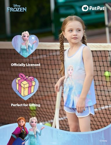 Image of Disney Stitch丨 Frozen丨 Minnie Mouse丨Princess丨Winnie Tank Top+Dolphin Shorts Girls Outfits Workout Athletic Set Summer