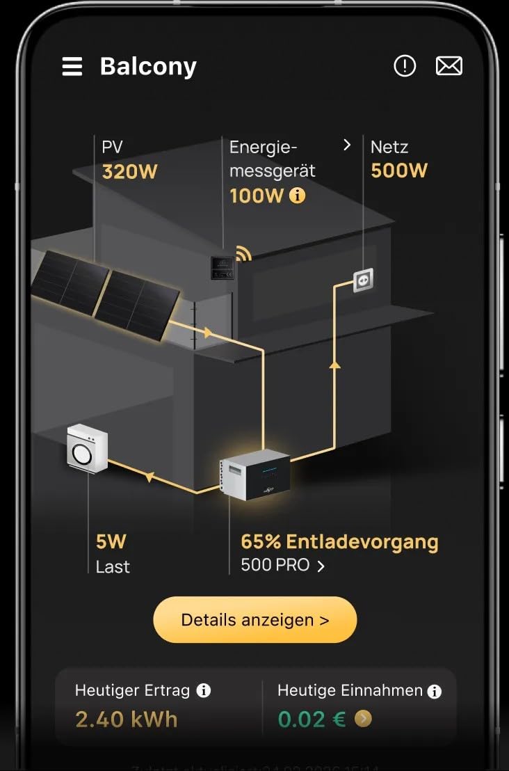 500 Solarspeicher 5 kWh für Balkonkraftwerk & Photovoltaik | 800 W Wechselrichter | 2.400 W Notstrom | 4 MPPT | 2.500 W PV-Eingang | IP65 | Erweiterbar (voller Steuersatz) | 4 MPPT, 2.400 W Notstrom, 2.500 W PV-Eingang, IP65 Schutz, Erweiterbar