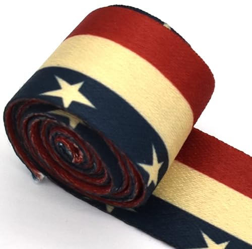 1.5" Elastic Ribbon Polyester Stripe Flag Webbing Cotton Purse Strap Elastic Band Dog Collar Sewing Hanging Belt Decractions 1-Yard (H) #TOP3