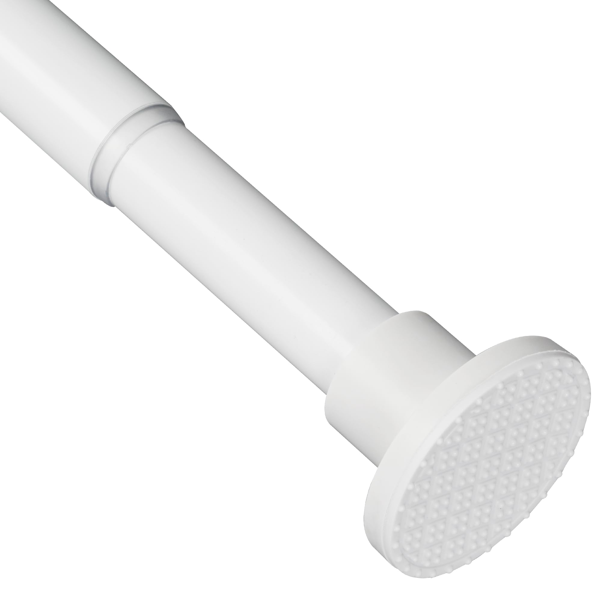 Asta per tenda da doccia bianca senza foratura, in acciaio inox, allungabile a molla antiruggine e antiscivolo, asta telescopica da 70 a 195 cm, per la vasca da bagno