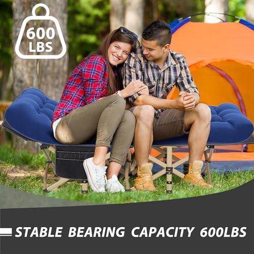 Candockway Folding Camping Cot with Comfy Mattress(Dark Grey),600LBS(Max Load),Portable Cot Bed for Adults Include Carry Bags,28\" Wider Sleeping Cots for Home,Office Nap,Outdoor Travel Camp Beach - Thumbnail 2