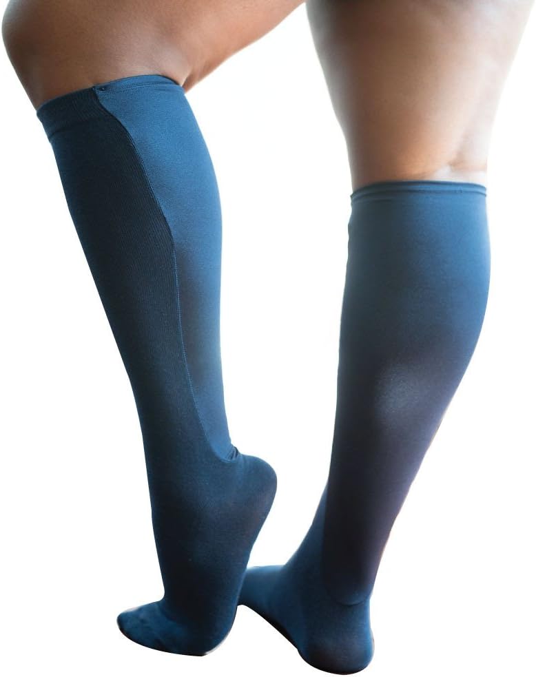 XpandasoxWomen's Plus Size/Wide Calf cotton blend Knee High Socks