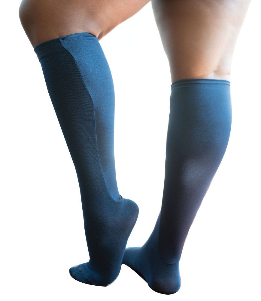 XpandasoxWomen's Plus Size/Wide Calf cotton blend Knee High Socks