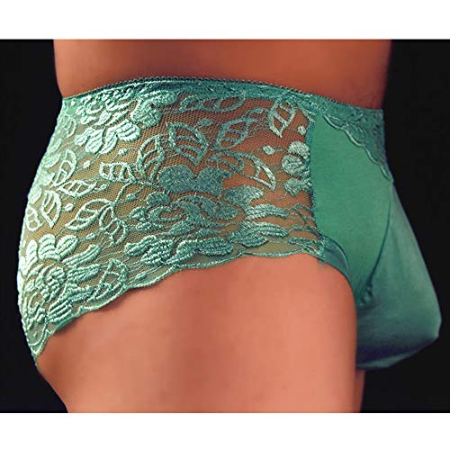 leesuo Men Sissy Pouch Sexy Lingerie Boxer Briefs Underwear Back Lace Panties Boyshort Shorts Underwear2