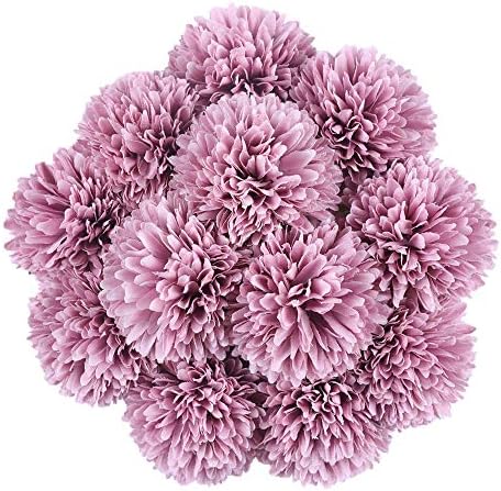 Tifuly Artificial Hydrangea Flowers, 12 Pcs Silk Chrysanthemum Small Ball Flowers for Home Garden Party Office Decoration, Bridal Wedding Bouquets,Floral Arrangement,Centerpieces(Green)
