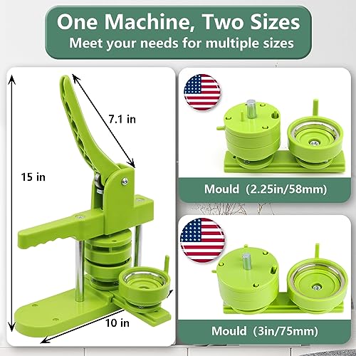Happizza Máquina de Fazer Botões de Vários Tamanhos, Máquina de Fazer Pinos de 2,25