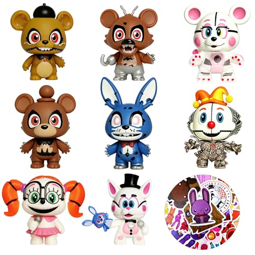 DLOCVN 8Pcs Action Figures Game Figurines Toys with 50PCS Sticker for Video Games Fans 2.6In Collectible Playset for Boys and Girls for Party Favors Cake Toppers Decor