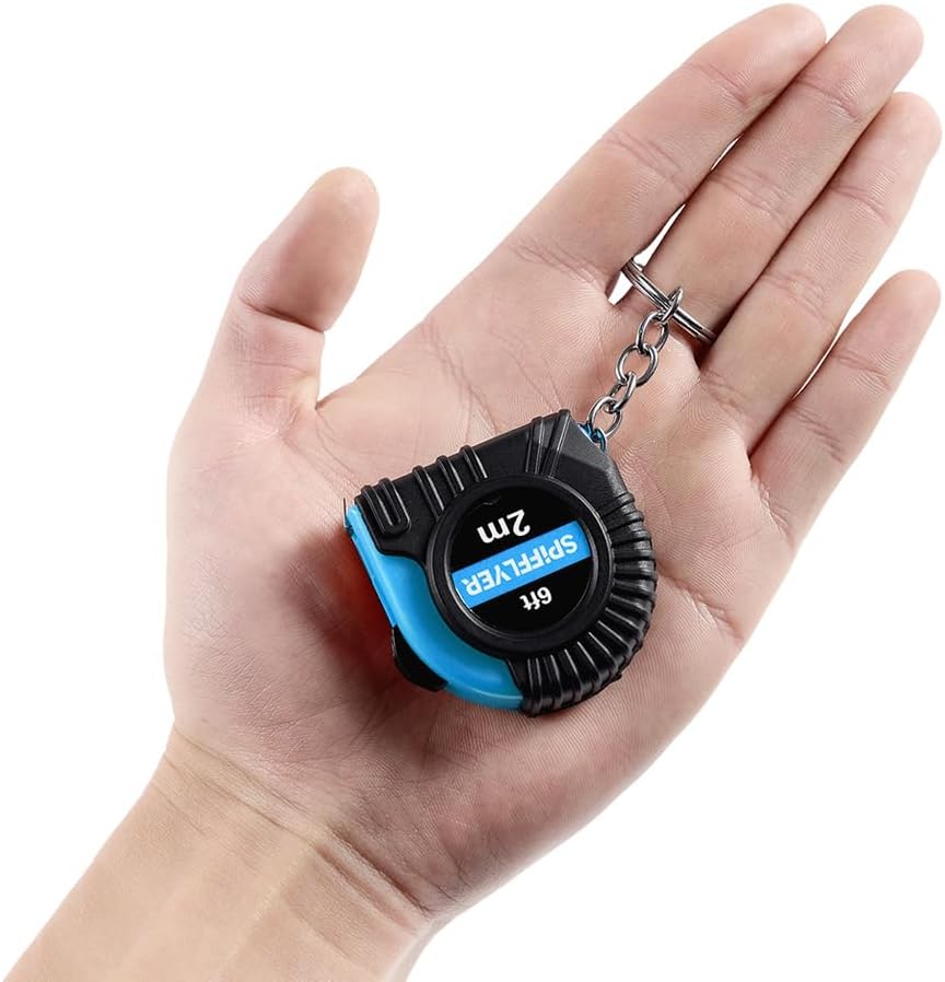 3 pc Small Tape Measure Mini Measuring Tape Keychain 6ft 2M, Blue & Black