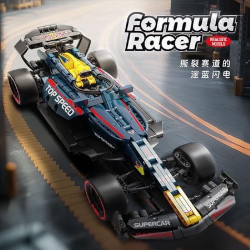 Image of F1 Racing Car Building Blocks Set for Kids, Formula Racer Construction Toy, STEM Educational Sports Car Model Kit