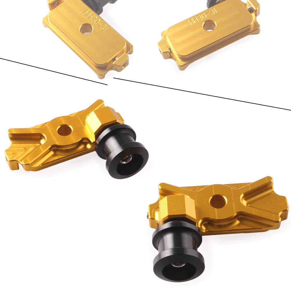 Chcury1 Motorcycle CNC Swing Arm Spools Screws, Gold Motorcycle Swing Arm Spools Sliders Swing Arm Stand Screw for Kawasaki Ninja 250 300