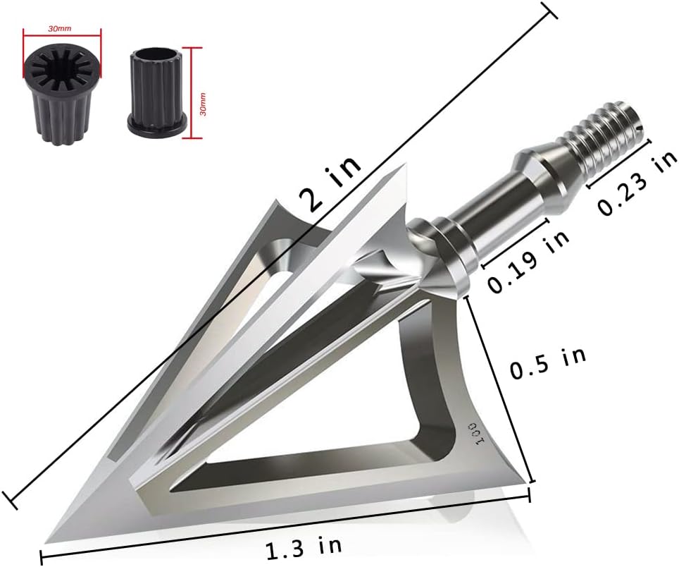 JIANZD Cabezas anchas de tiro con arco 100125 de grano fijo de acero