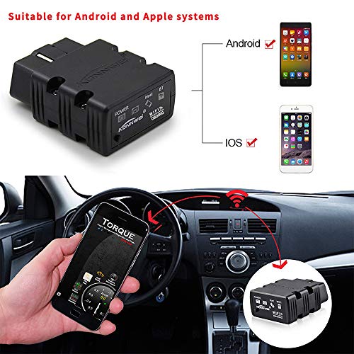 Honeytecs OBDII WI-FI Conectando Carros Leitor de Diagnóstico Ferramenta Apto para IOS Android Smart