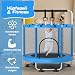 ZCMHAXJ Ø140 cm Trampolin Kinder mit Sicherheitsnetz – 200 kg Tragkraft, Trampolin Indoor/Outdoor – Mit höhenverstellbarer Turnstange & 5 Spielzeugen