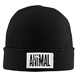 Beanie Hat Animal Letter Print Stringer Bodybuilding Winter Hat Slouchy Beanie Black