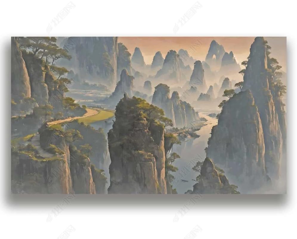 Papier peint montagnes et nuages pour créer un salon scandinave et apaisant