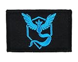 Team Mystic Hook and Loop Fully Embroidered Morale Tags Patch (Black)