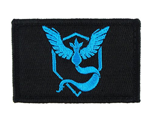 Team Mystic Hook and Loop Fully Embroidered Morale Tags Patch (Black)